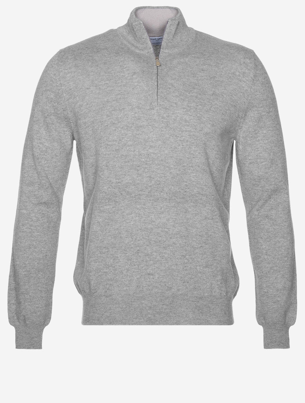 Cashmere Half Zip Sweater Grey