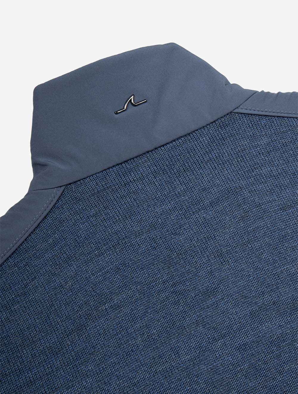 Virgin Wool Half Zip Sweater Blue