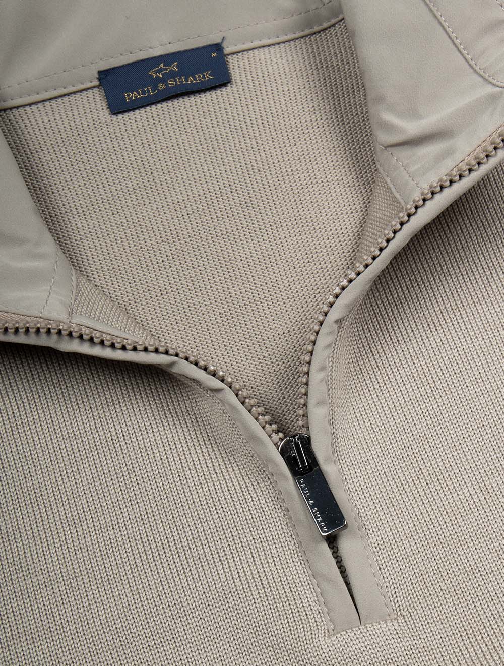 Virgin Wool Half Zip Sweater Sand