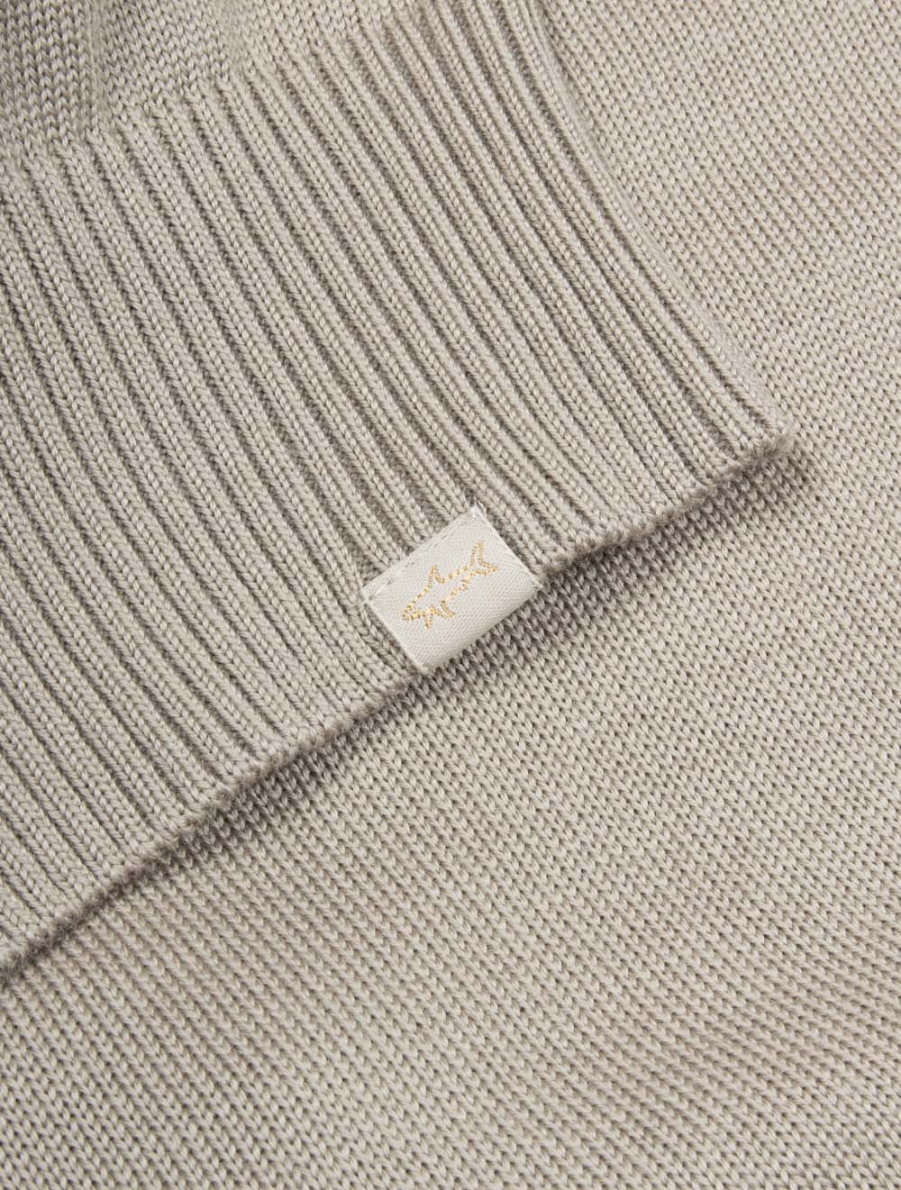 Virgin Wool Half Zip Sweater Sand