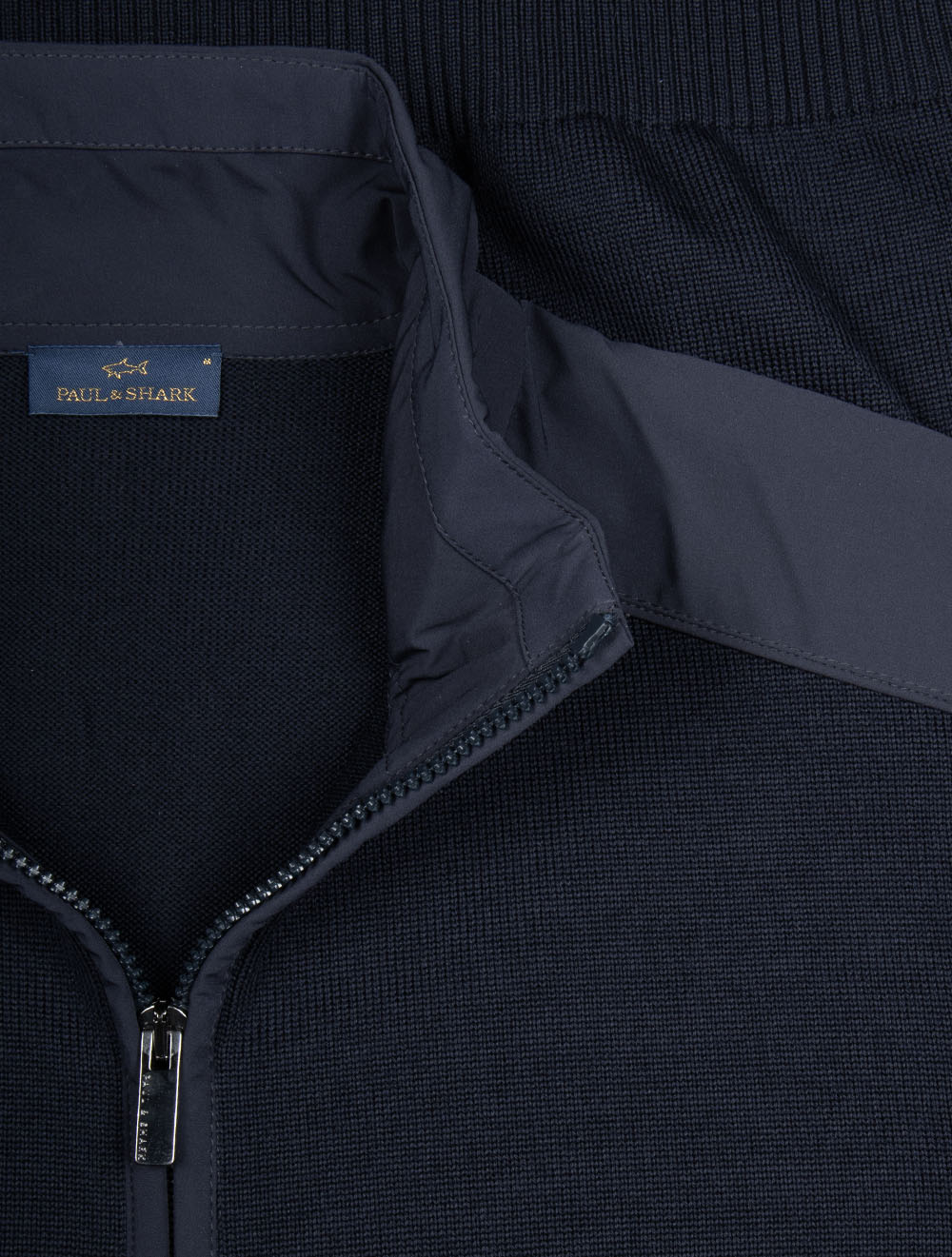 Virgin Wool Half Zip Sweater Navy