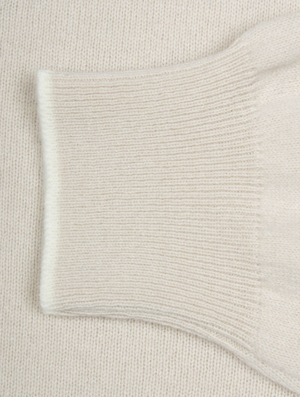 Pull demi-zip en laine et cachemire beige