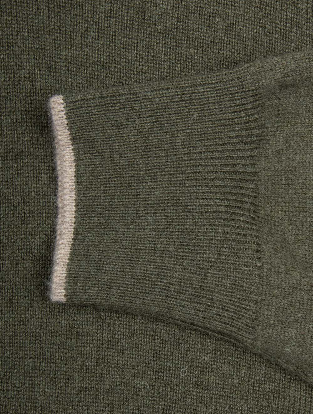 Wool And Cashmere Half Zip Green