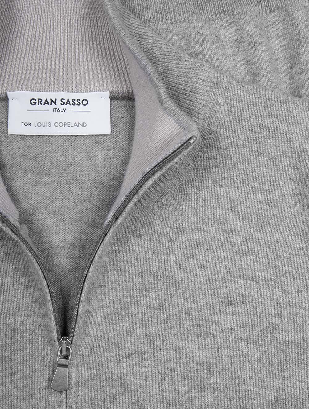 Cashmere Half Zip Sweater Grey