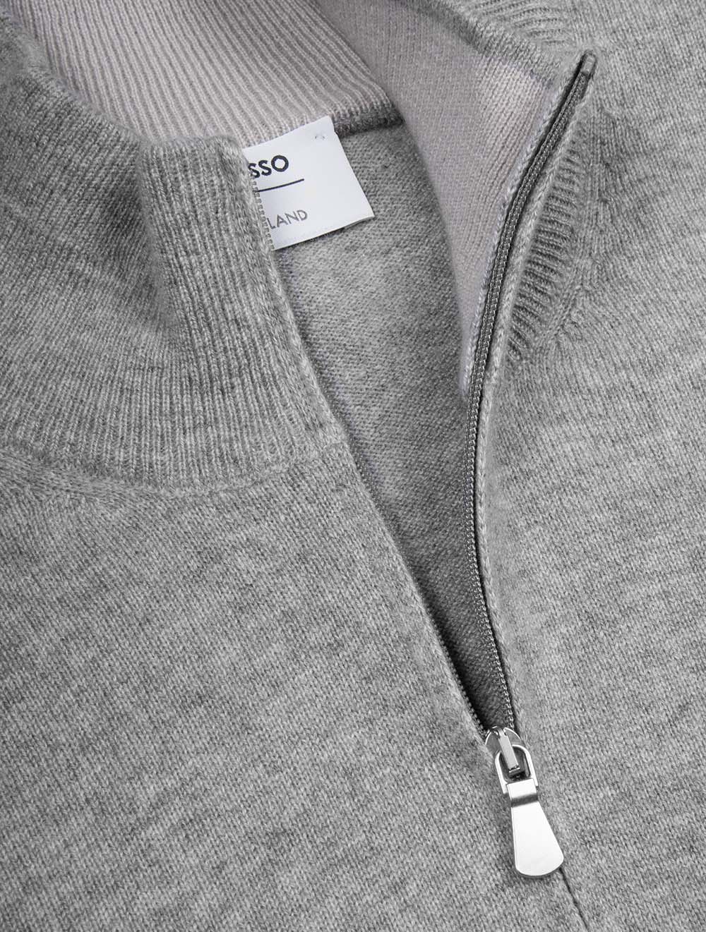 Cashmere Half Zip Sweater Grey