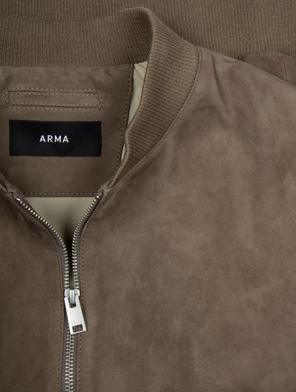 Veste bomber en daim Didier couleur terre