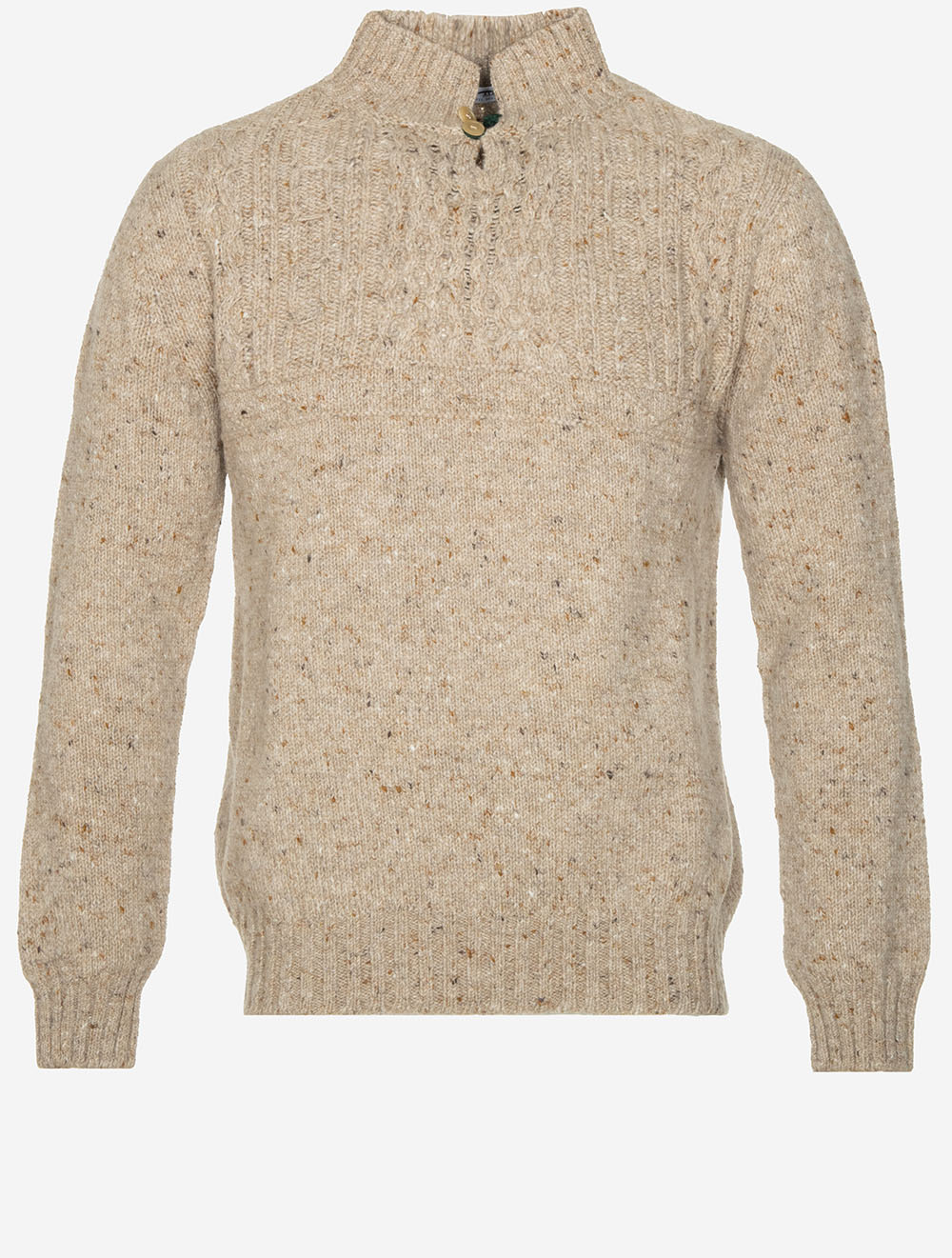 Mairtin Beag Wool Cashmere Jumper Tan Fleck
