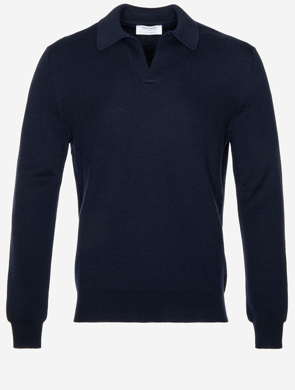 Knit Long Sleeve Tennis Polo Navy