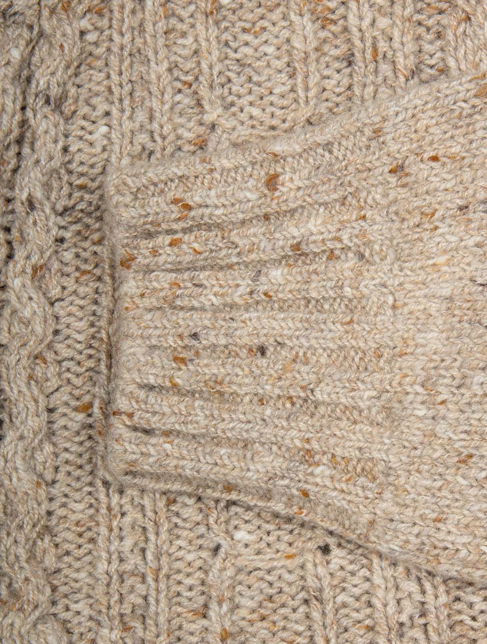 Mairtin Beag Wool Cashmere Jumper Tan Fleck
