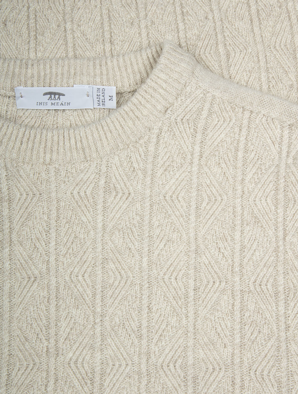 Light Aran Sweater Beige Marl