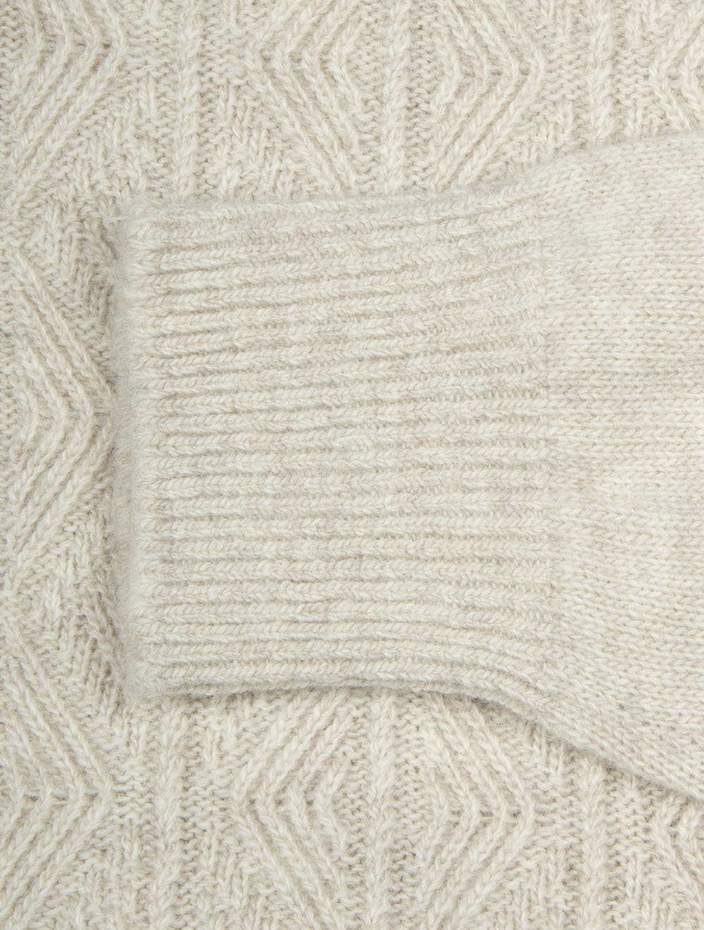 Light Aran Sweater Beige Marl