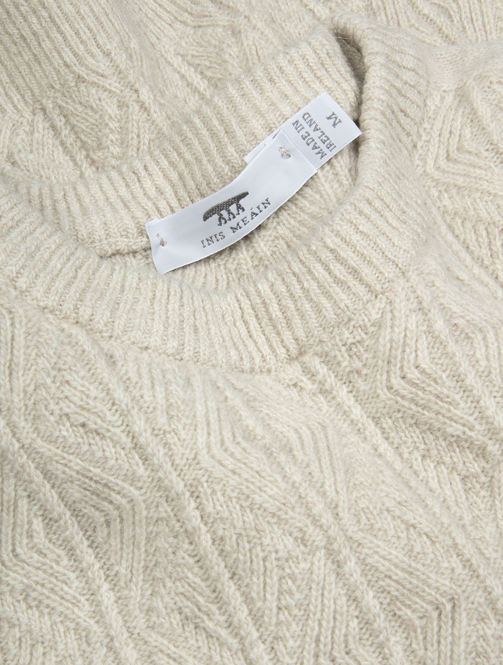 Light Aran Sweater Beige Marl