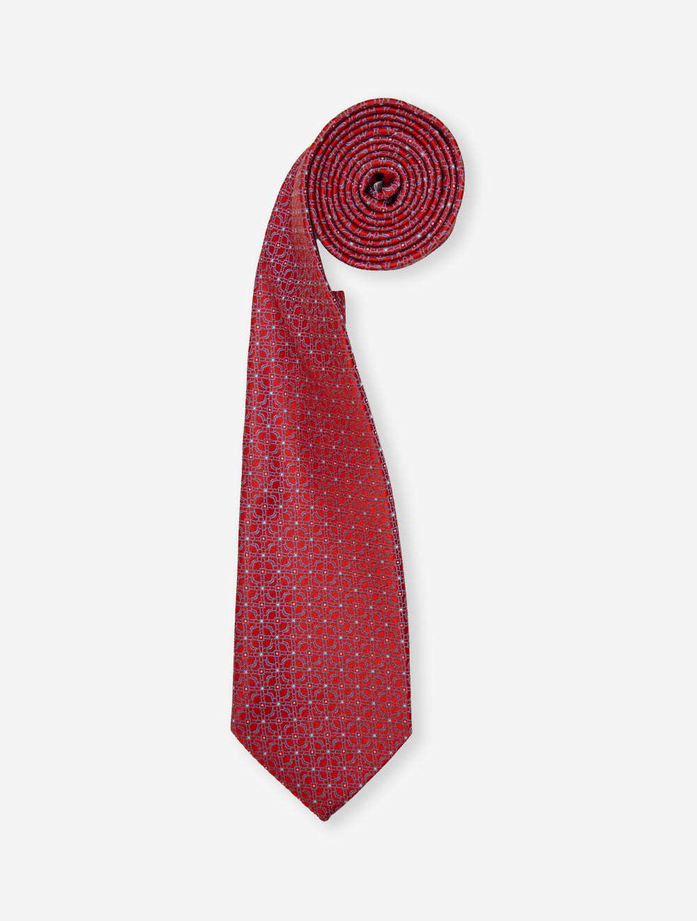 Floral Woven Silk Tie Red