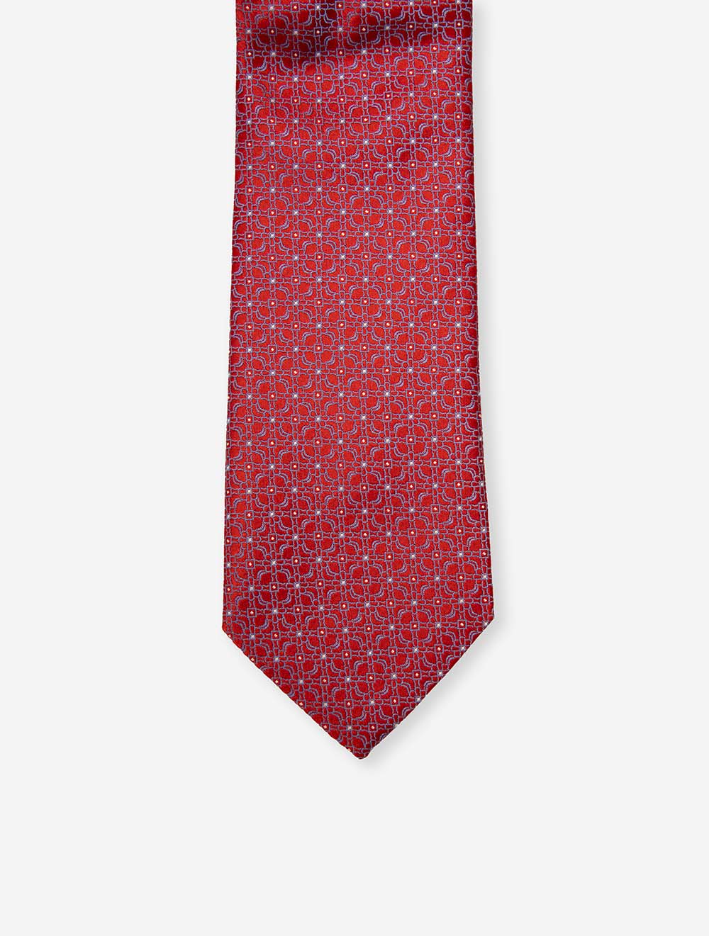 Floral Woven Silk Tie Red