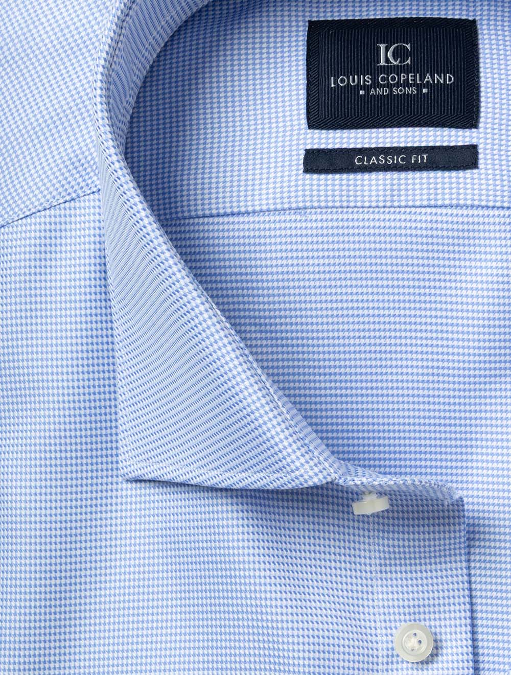 Classic Fit Puppytooth Shirt Blue