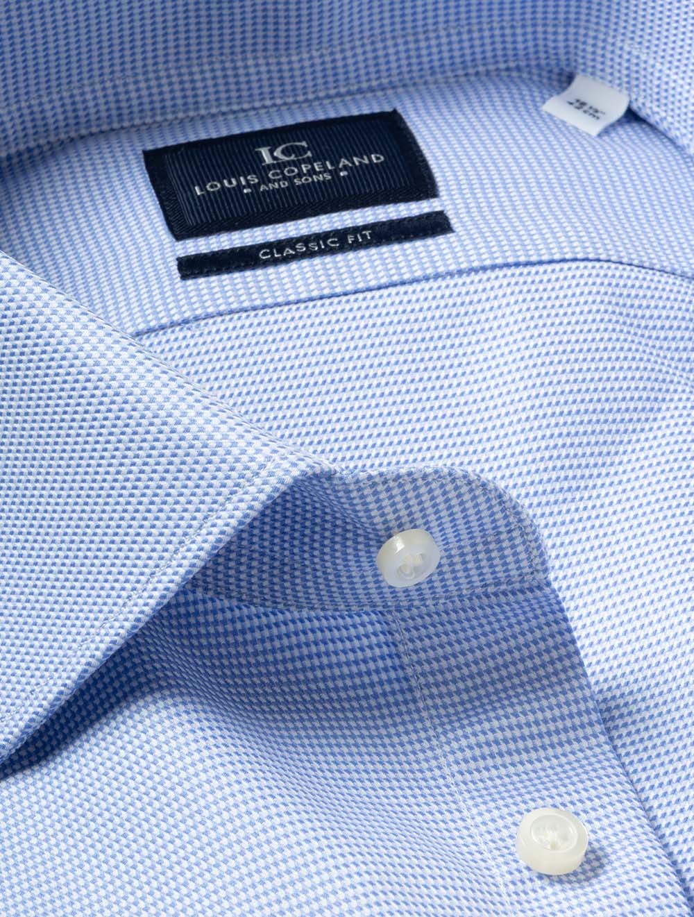 Classic Fit Puppytooth Shirt Blue