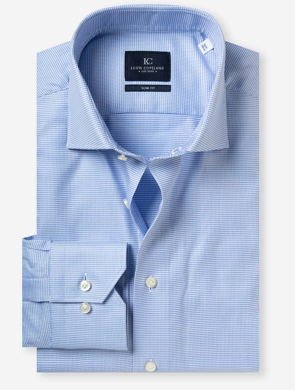 Slim Fit Puppytooth Shirt Blue