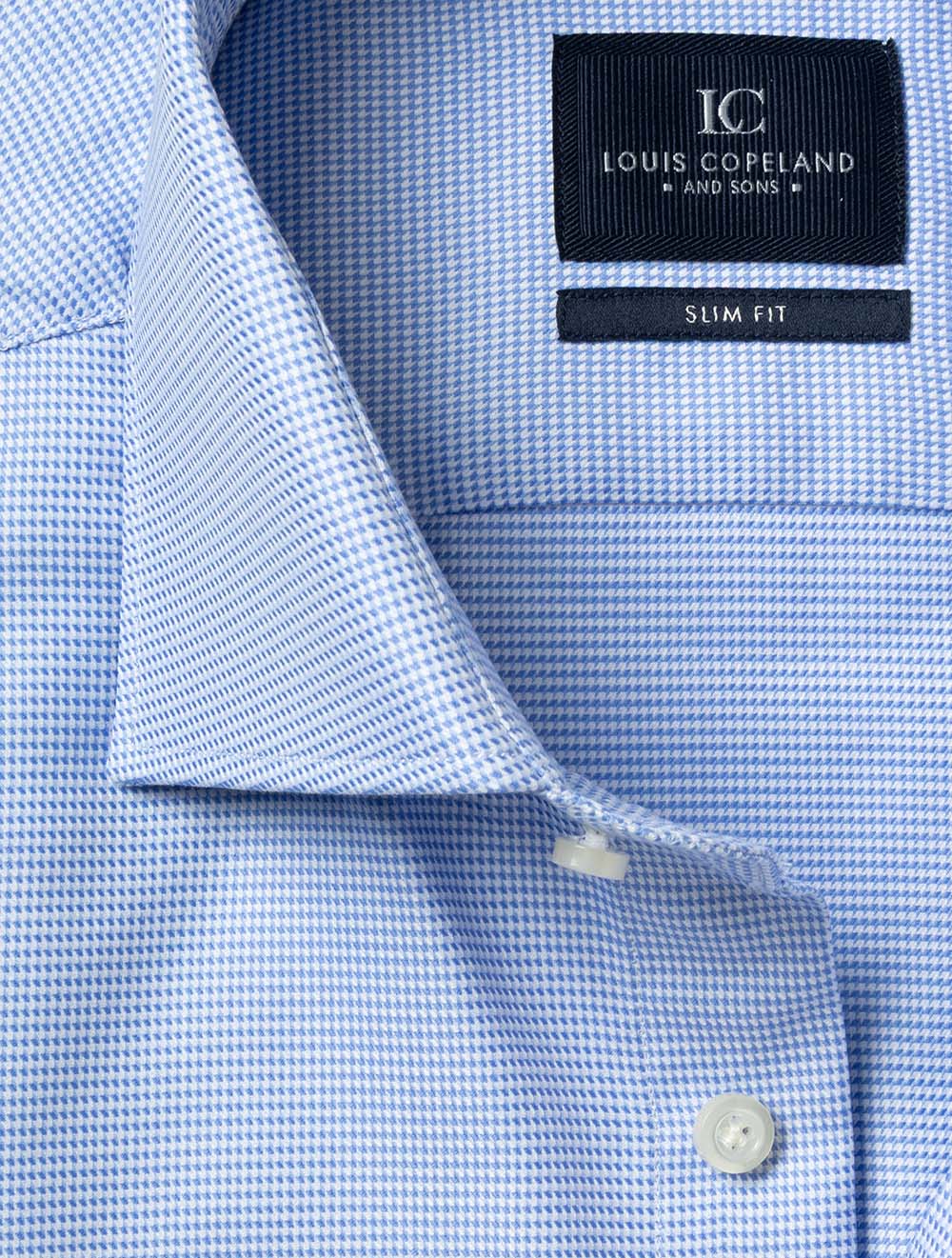 Slim Fit Puppytooth Shirt Blue