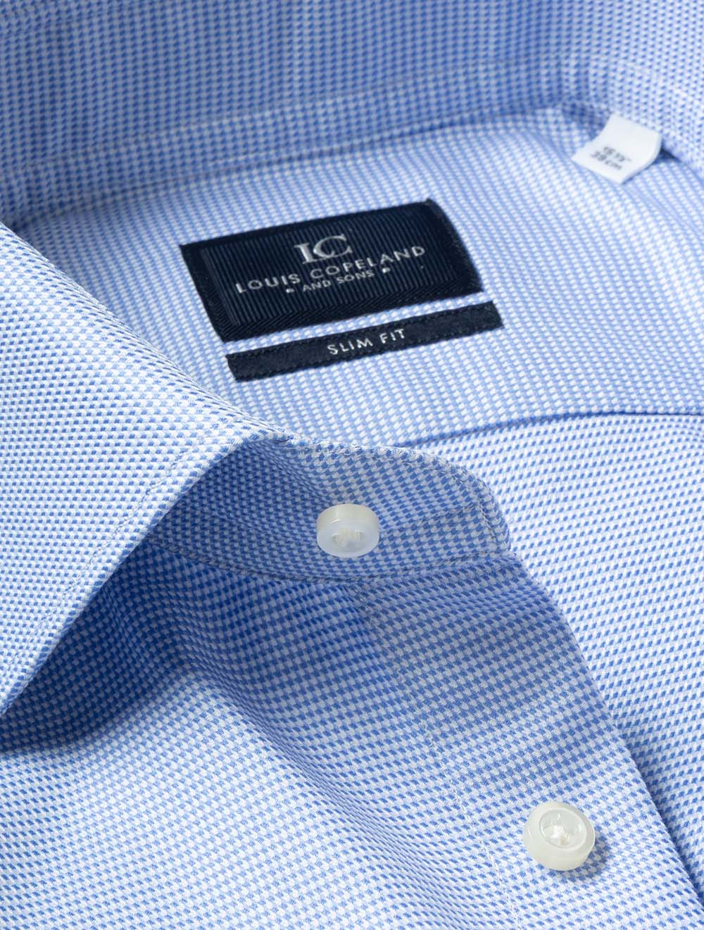 Slim Fit Puppytooth Shirt Blue