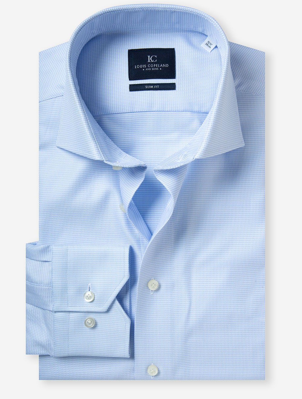 Slim Fit Puppytooth Shirt Light Blue