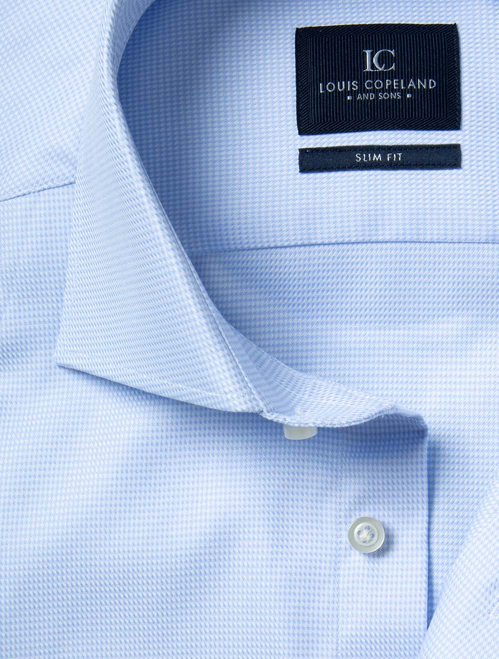 Slim Fit Puppytooth Shirt Light Blue