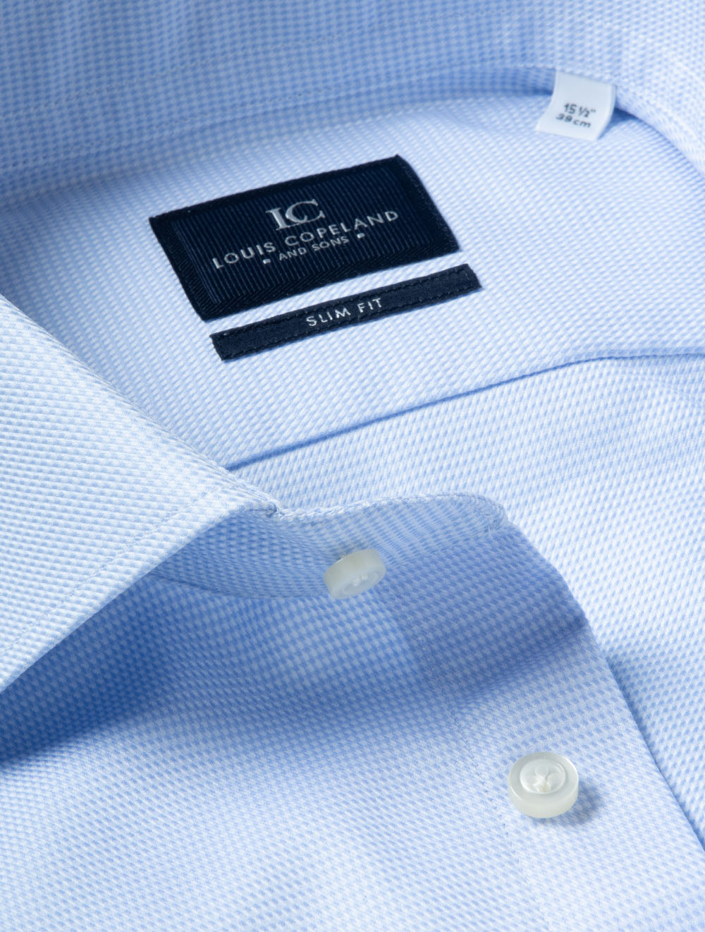 Slim Fit Puppytooth Shirt Light Blue