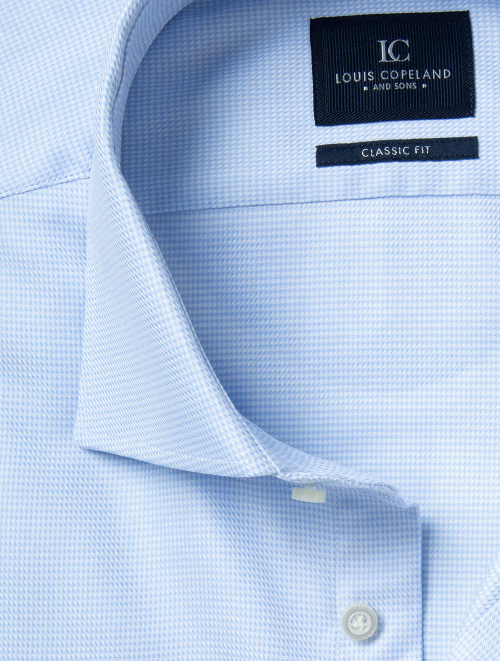 Classic Fit Puppytooth Shirt Light Blue