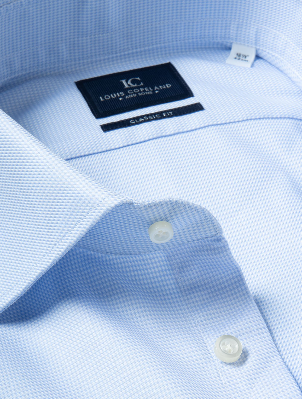 Classic Fit Puppytooth Shirt Light Blue