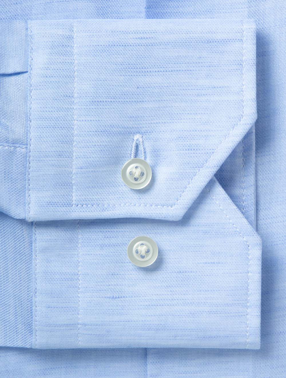 Cotton Linen Plain Shirt Blue