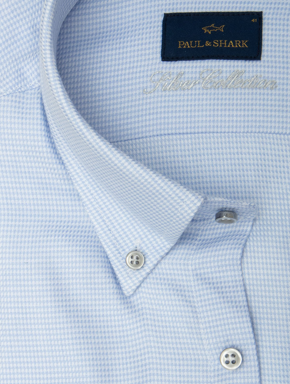 Puppytooth Button-Down Shirt Blue