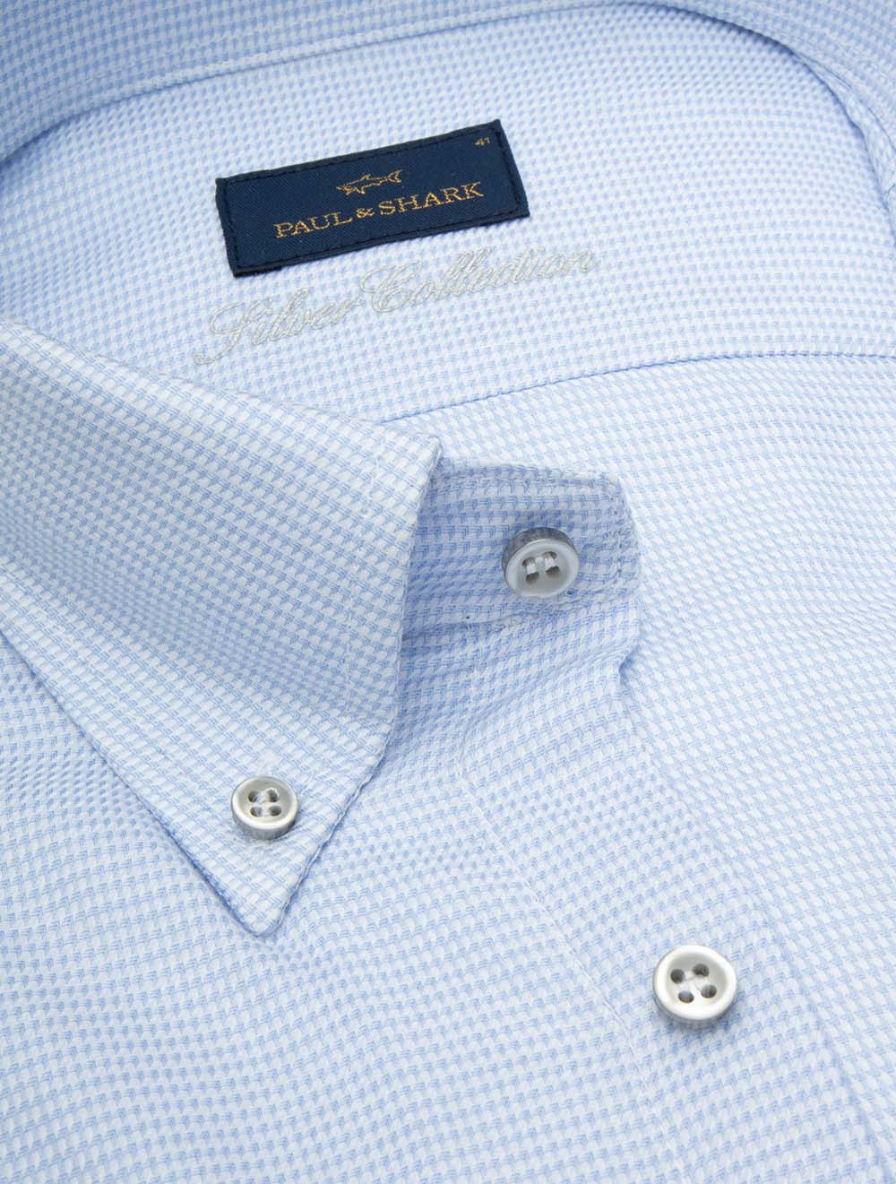 Puppytooth Button-Down Shirt Blue