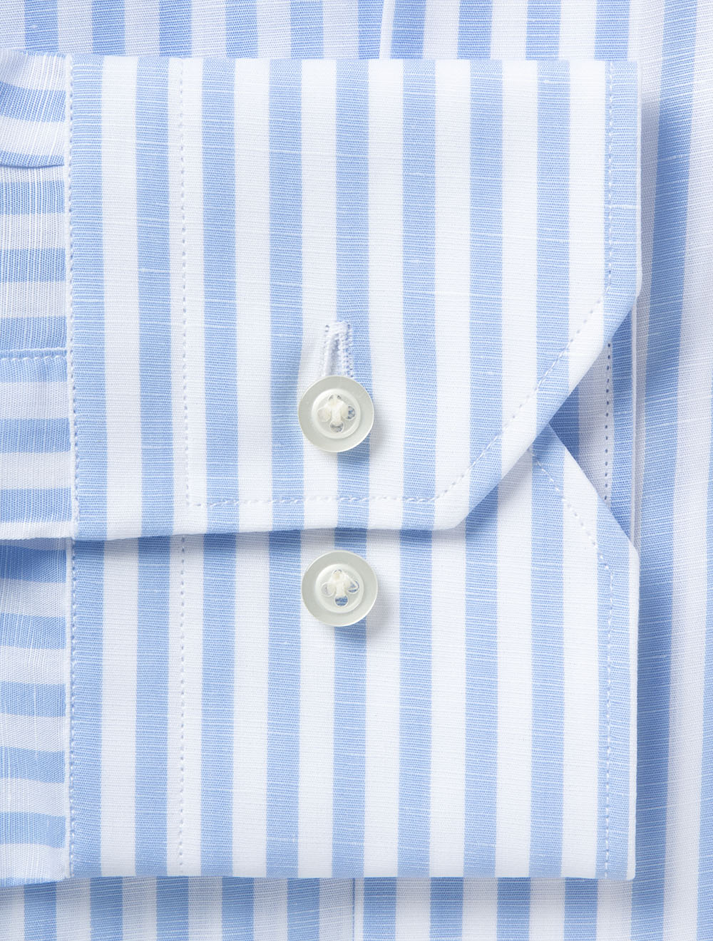 Cotton Linen Barstripe Shirt Blue
