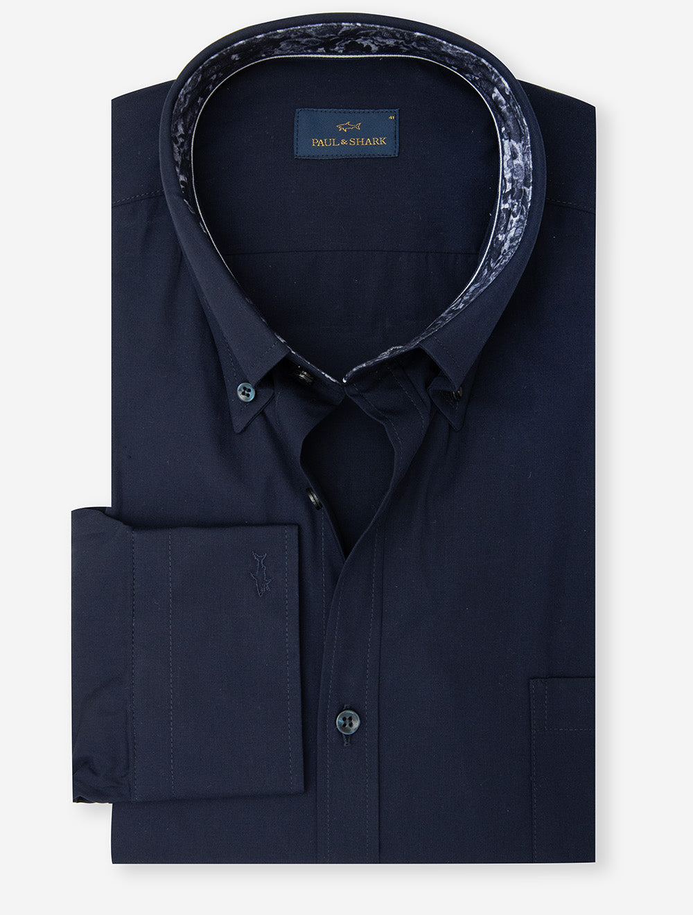 Buttondown Shirt With Inlay Navy