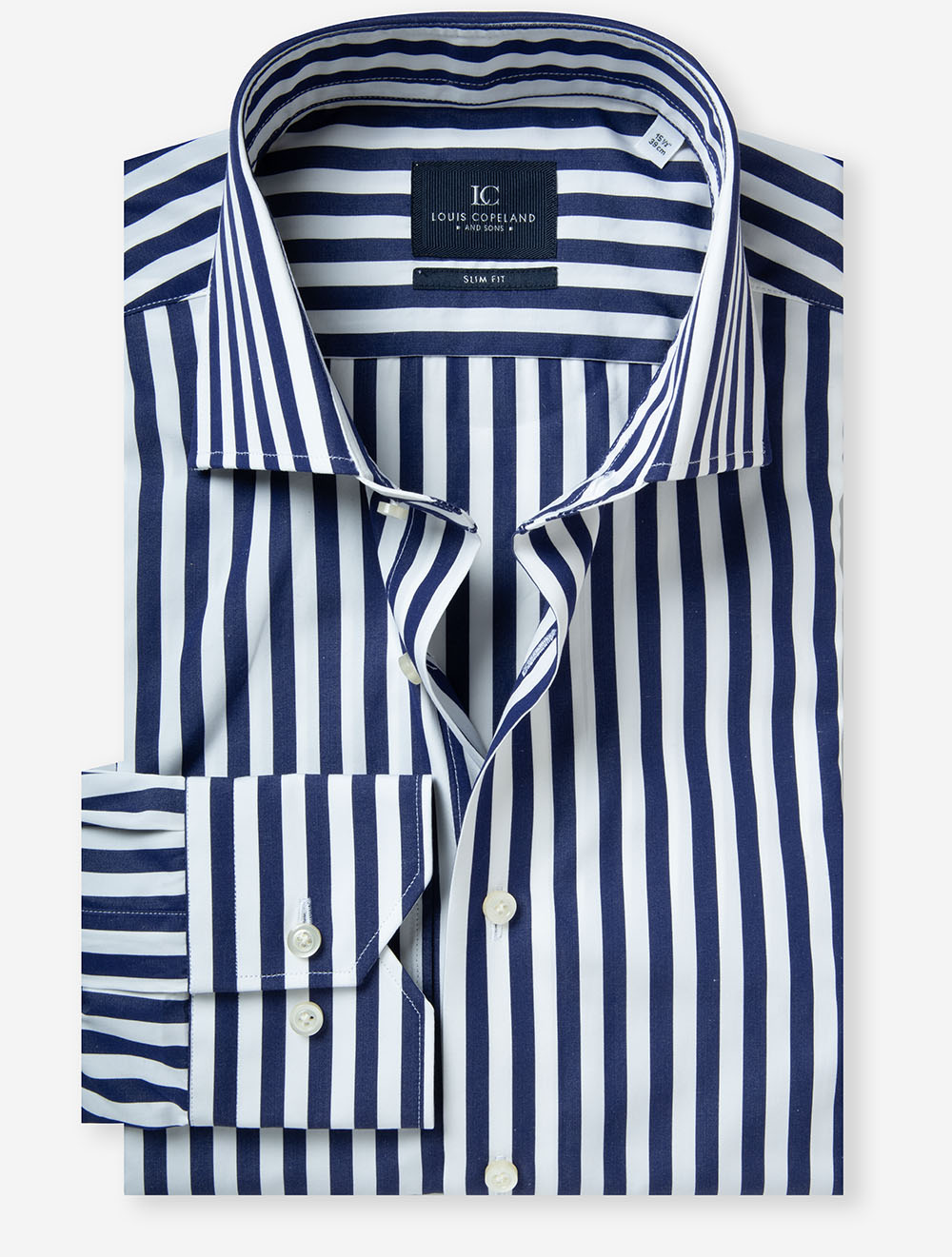 Slim Fit Barstripe Shirt Navy