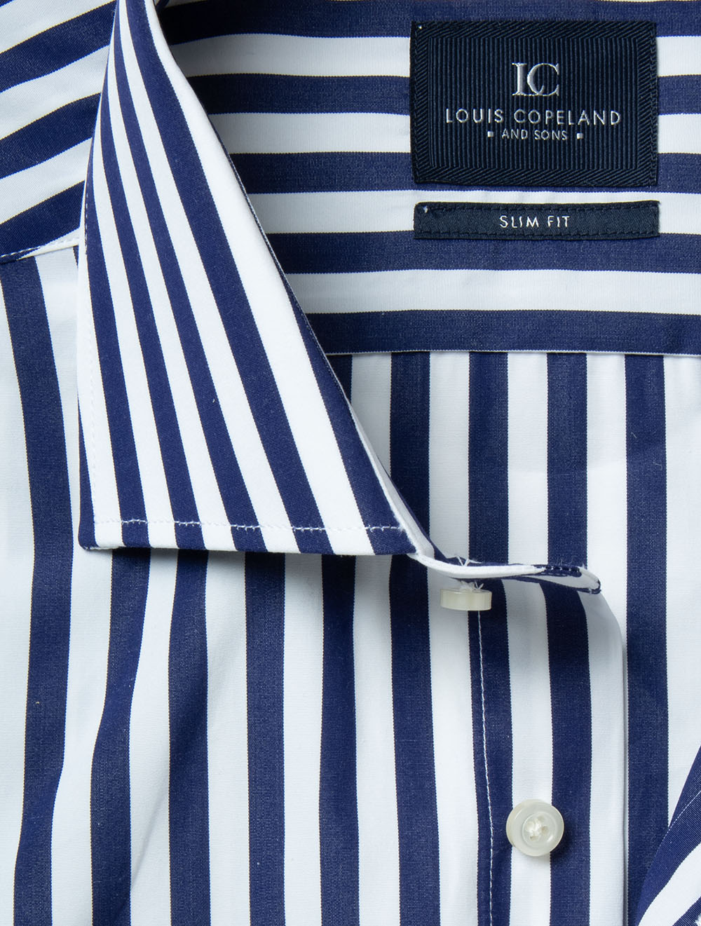 Slim Fit Barstripe Shirt Navy