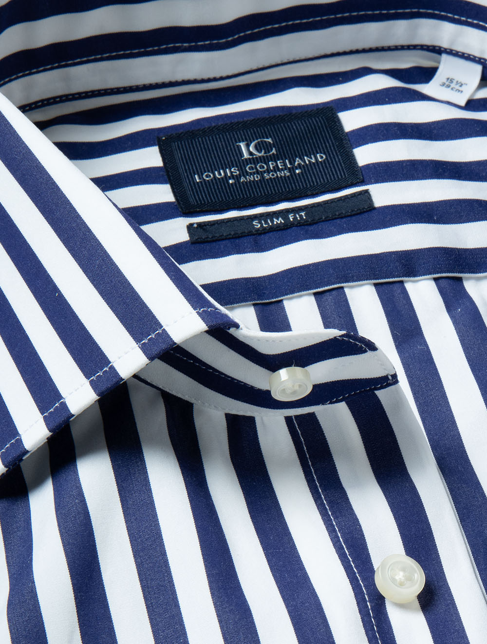 Slim Fit Barstripe Shirt Navy