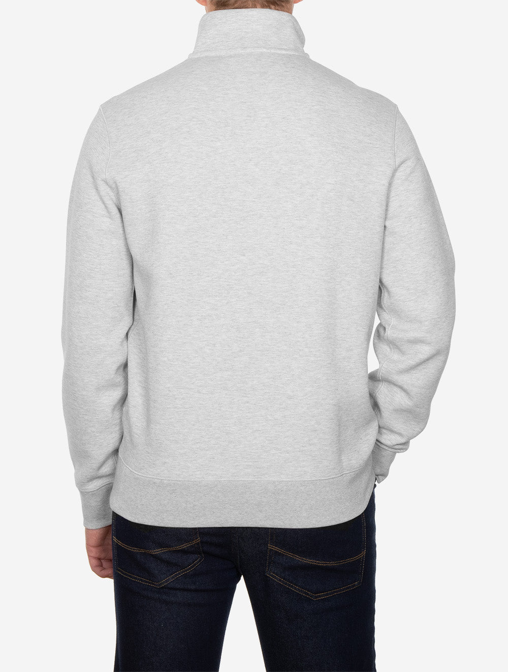 Double-Knit Quarter-Zip Pullover Grey