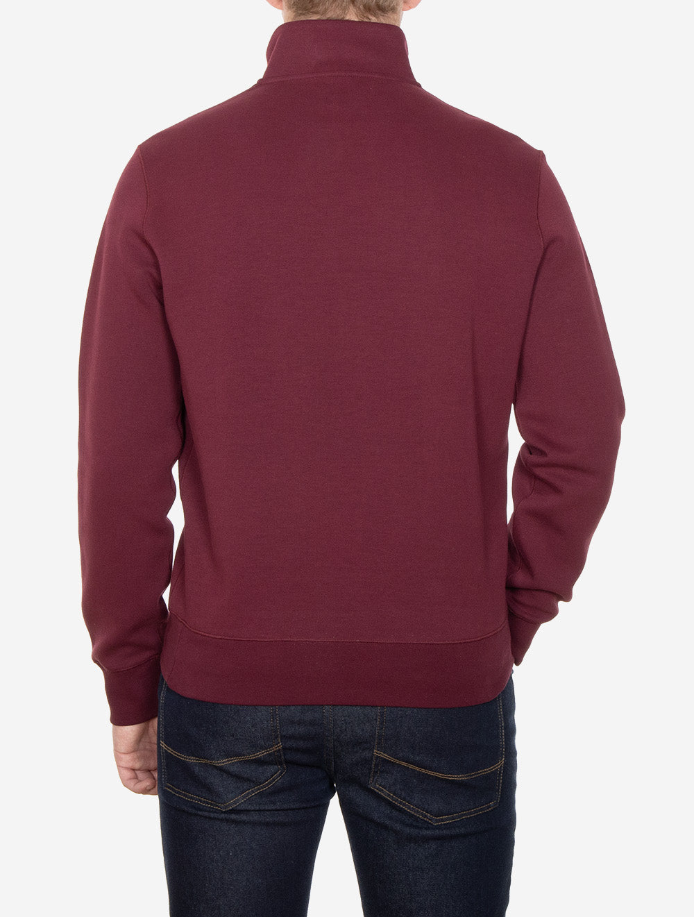 Double-Knit Quarter-Zip Pullover Red