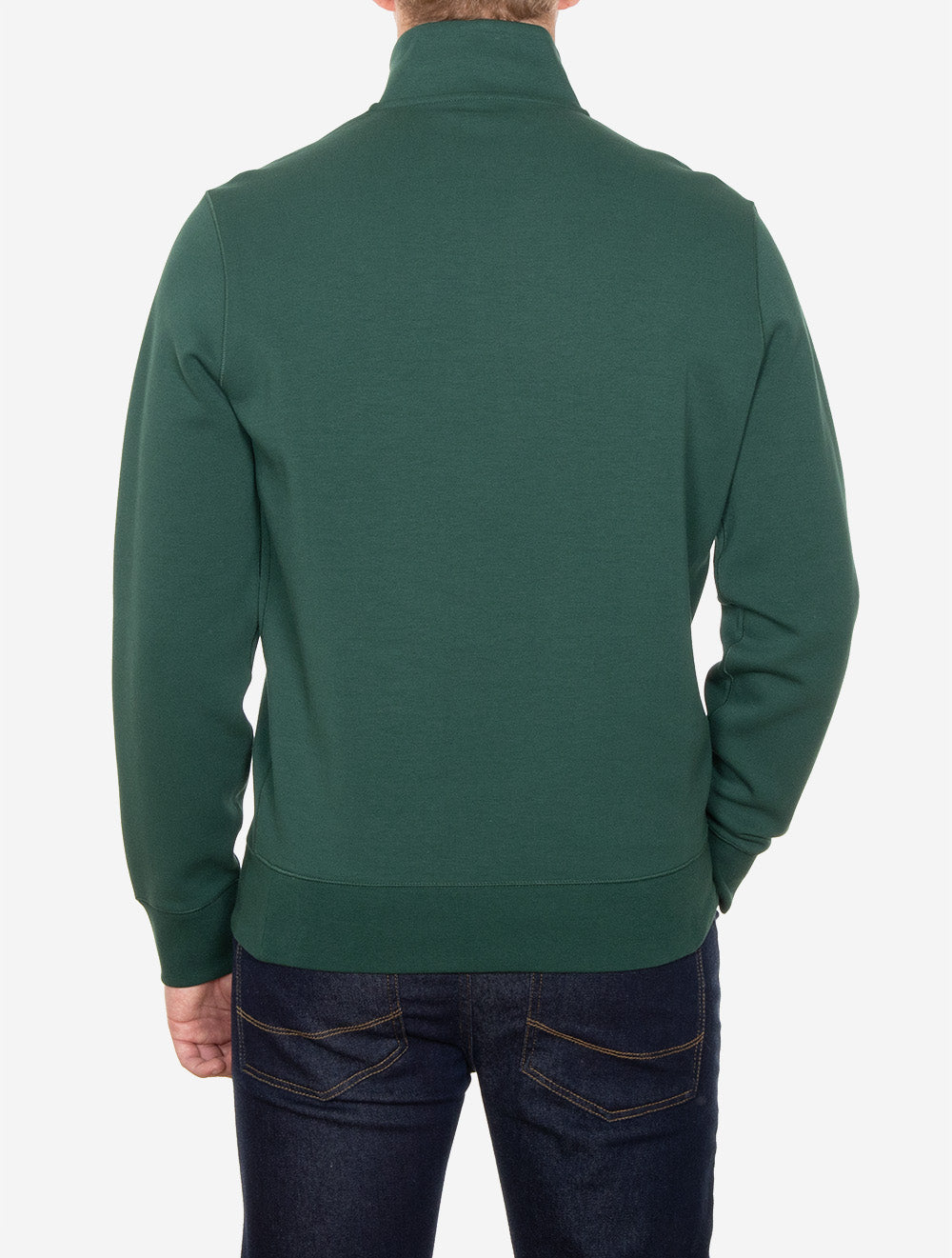 Double-Knit Quarter-Zip Pullover Green