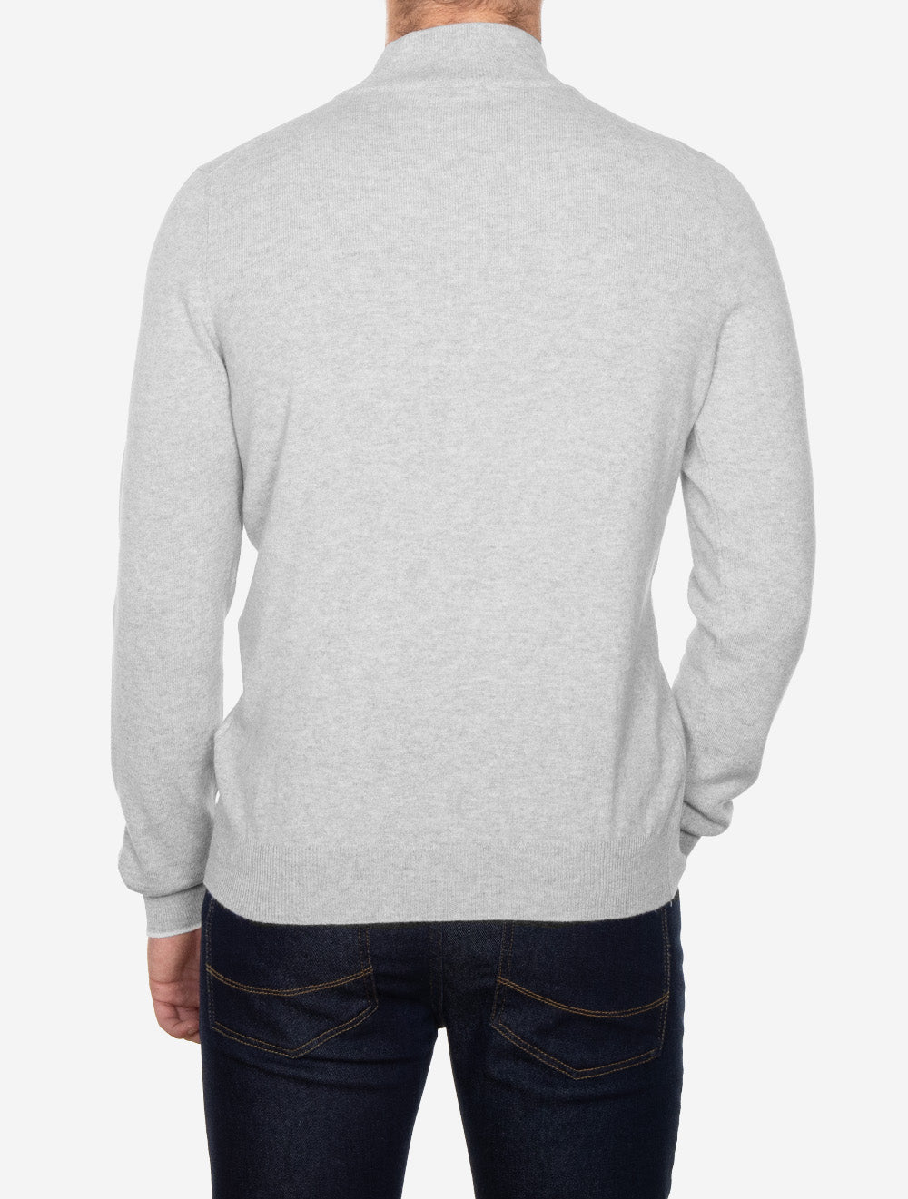Wool And Cashmere Half Zip Grey