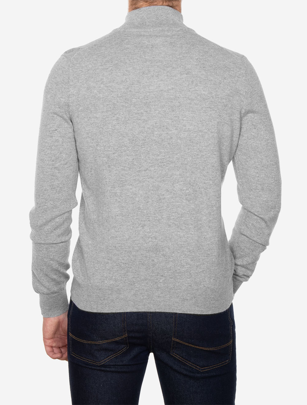 Cashmere Half Zip Sweater Grey