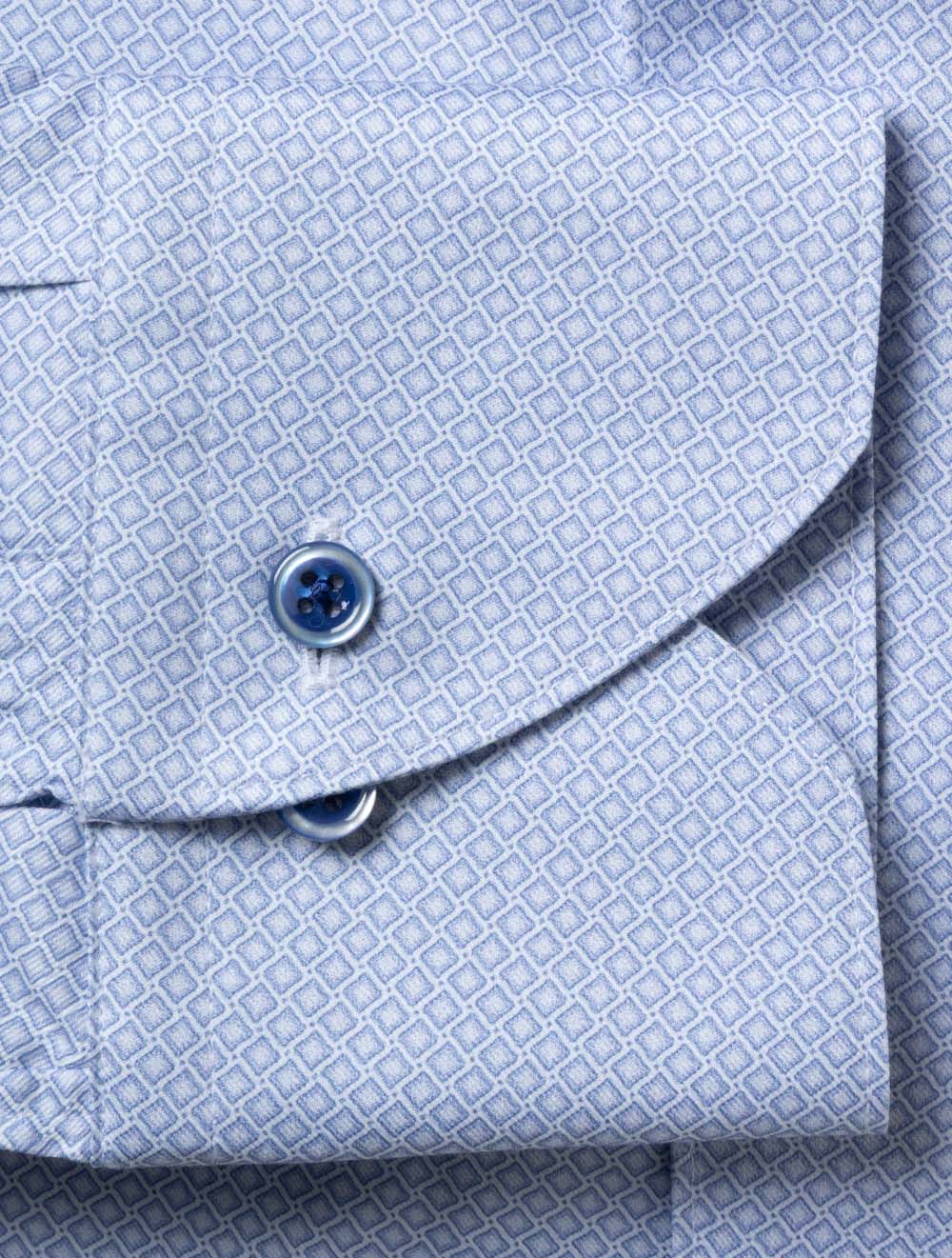 Regular Diamond Pattern Shirt Blue