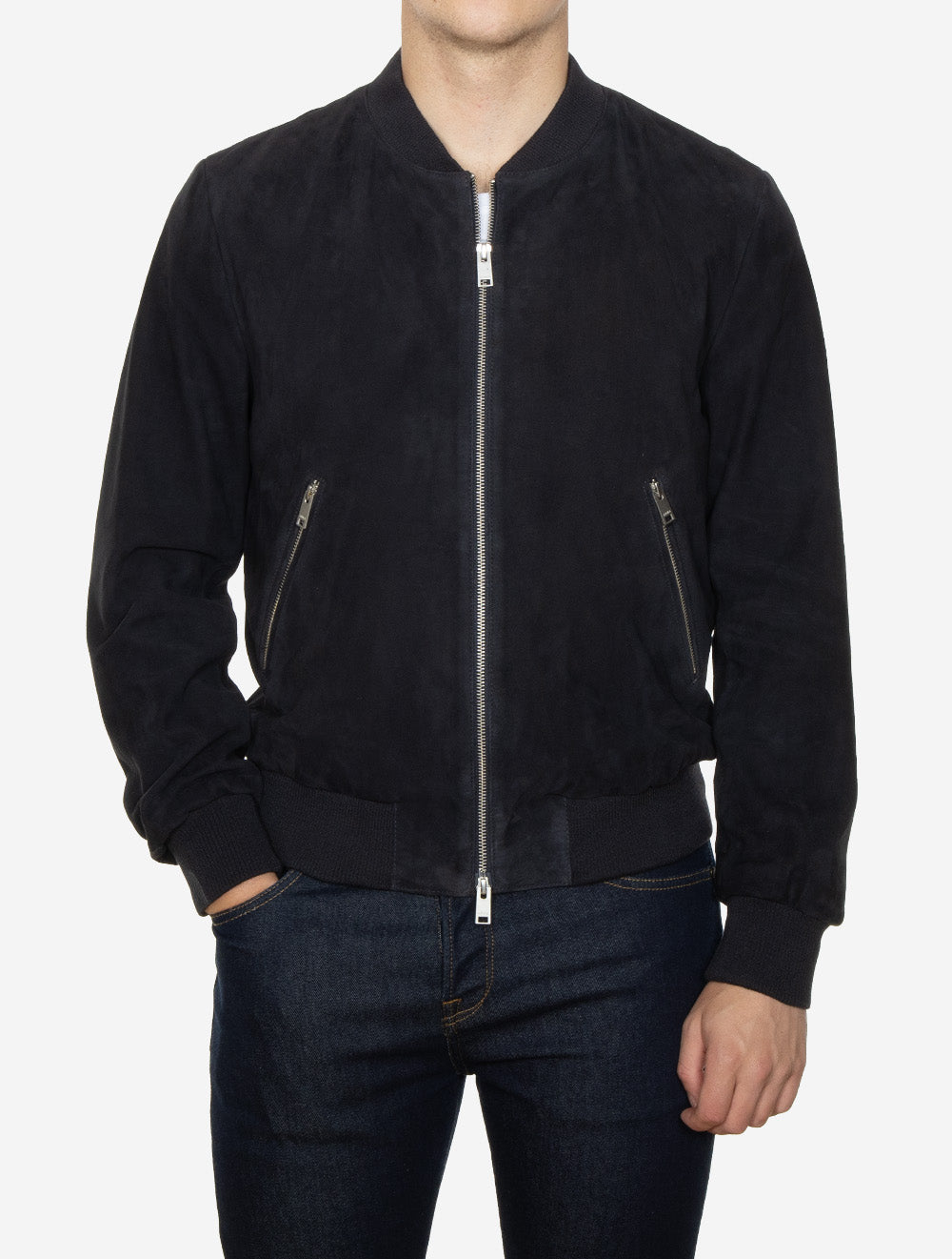 Didier Suede Bomber Jacket Night