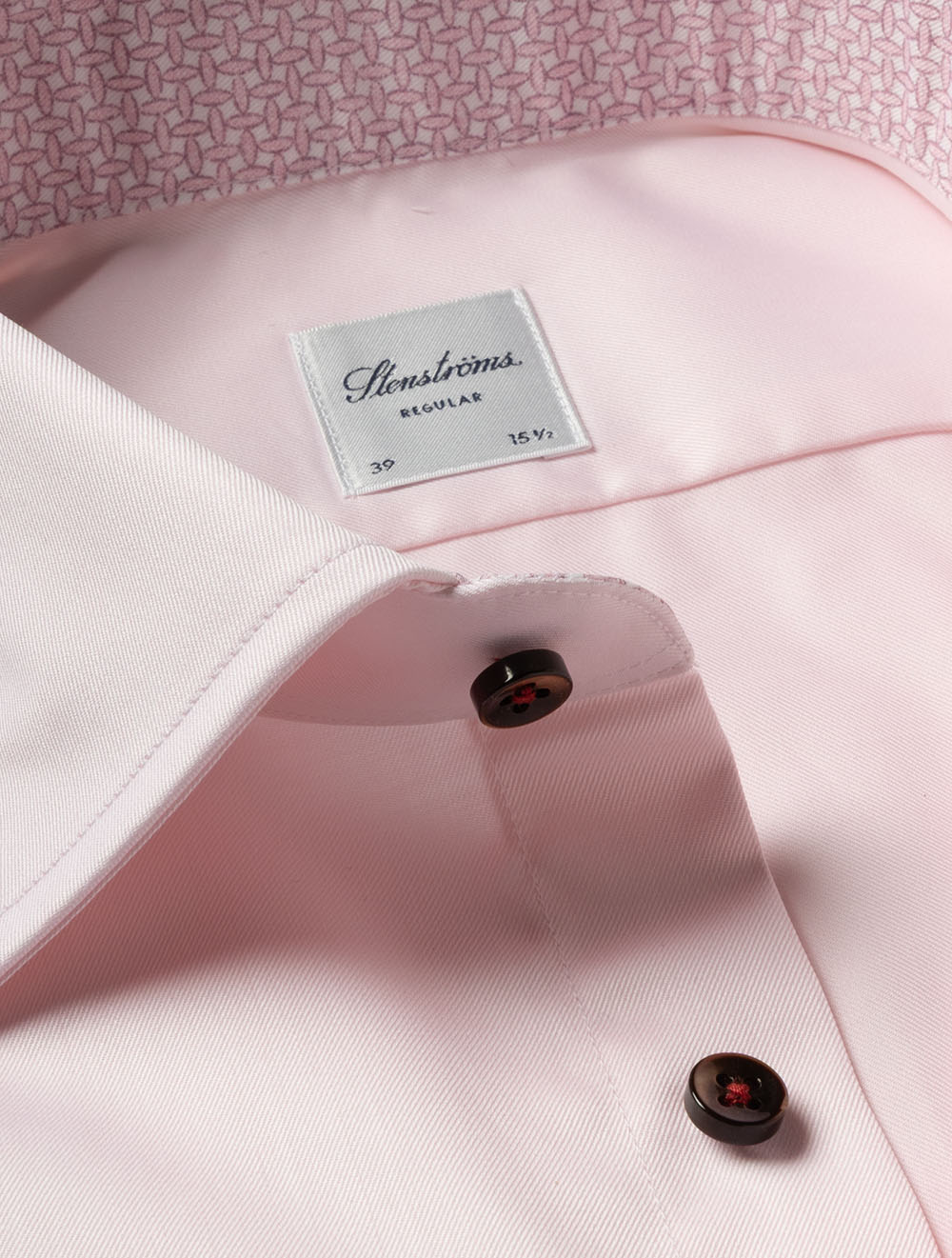 Stenstroms Regular Plain W/Inlay Shirt-Pink