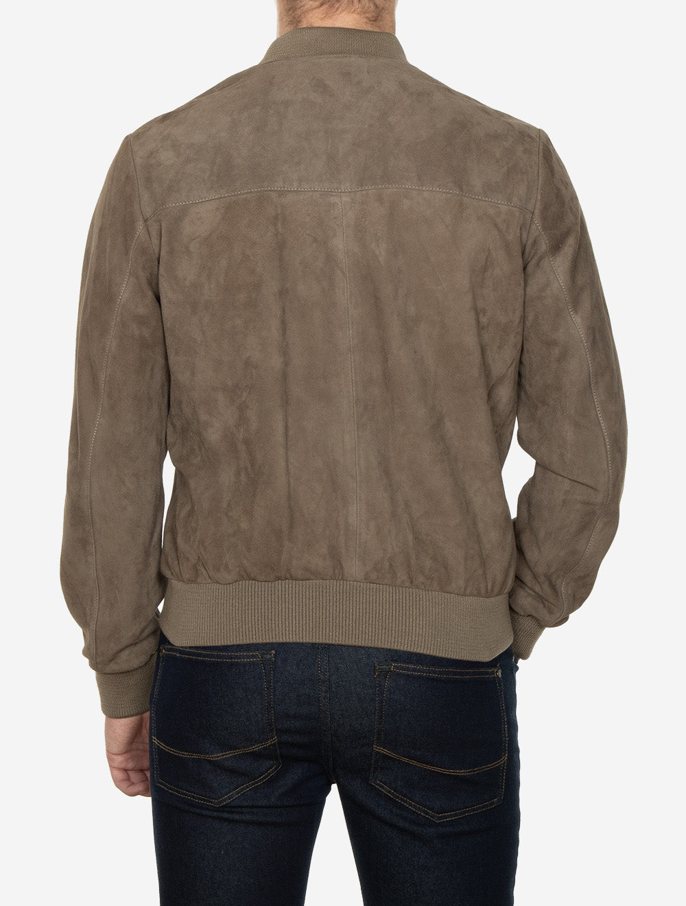 Veste bomber en daim Didier couleur terre