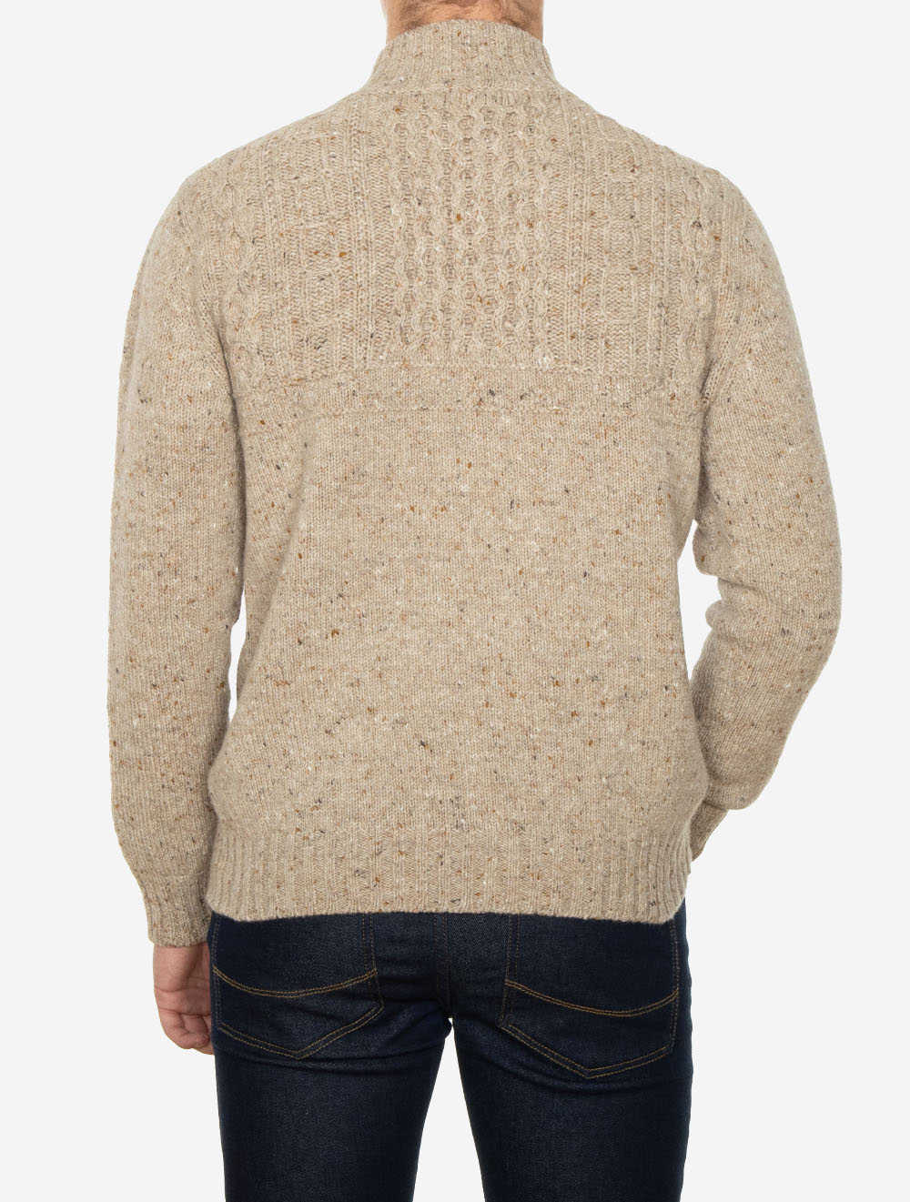 Mairtin Beag Wool Cashmere Jumper Tan Fleck