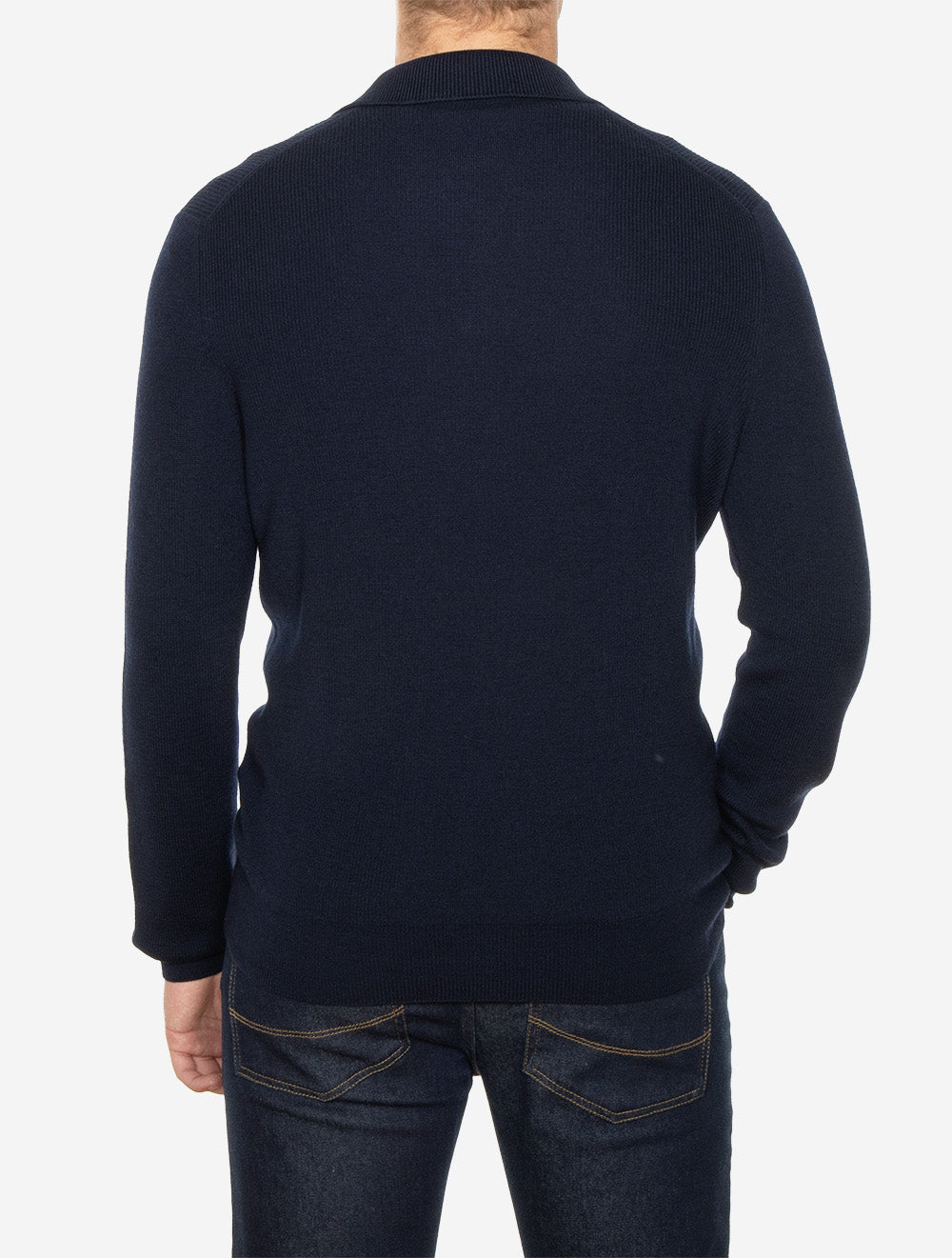 Knit Long Sleeve Tennis Polo Navy
