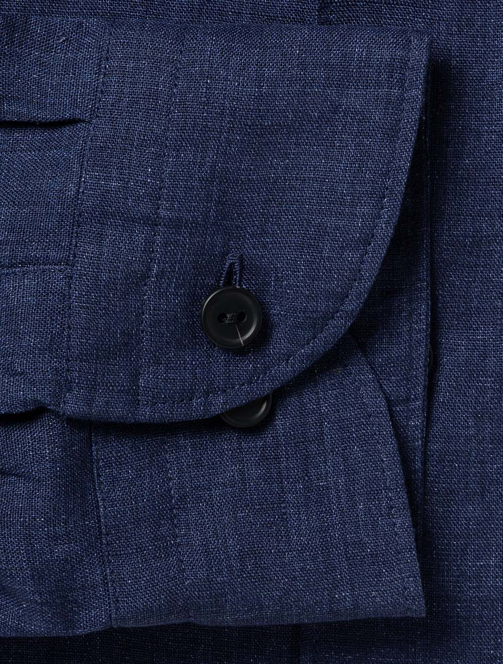 Solid Linen Shirt Navy