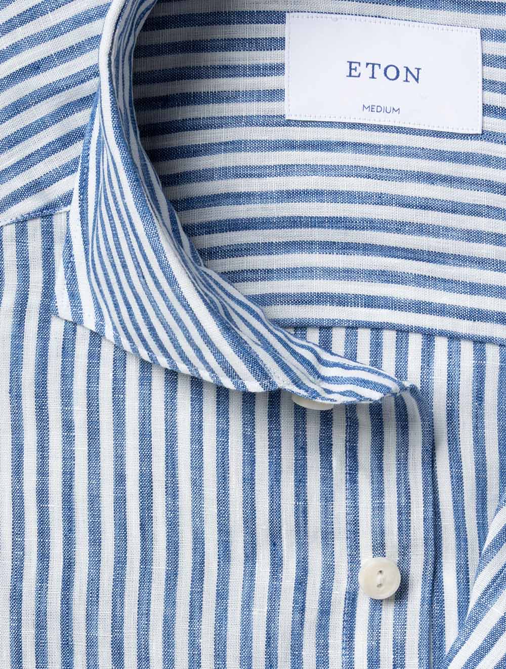Striped Linen Shirt Blue