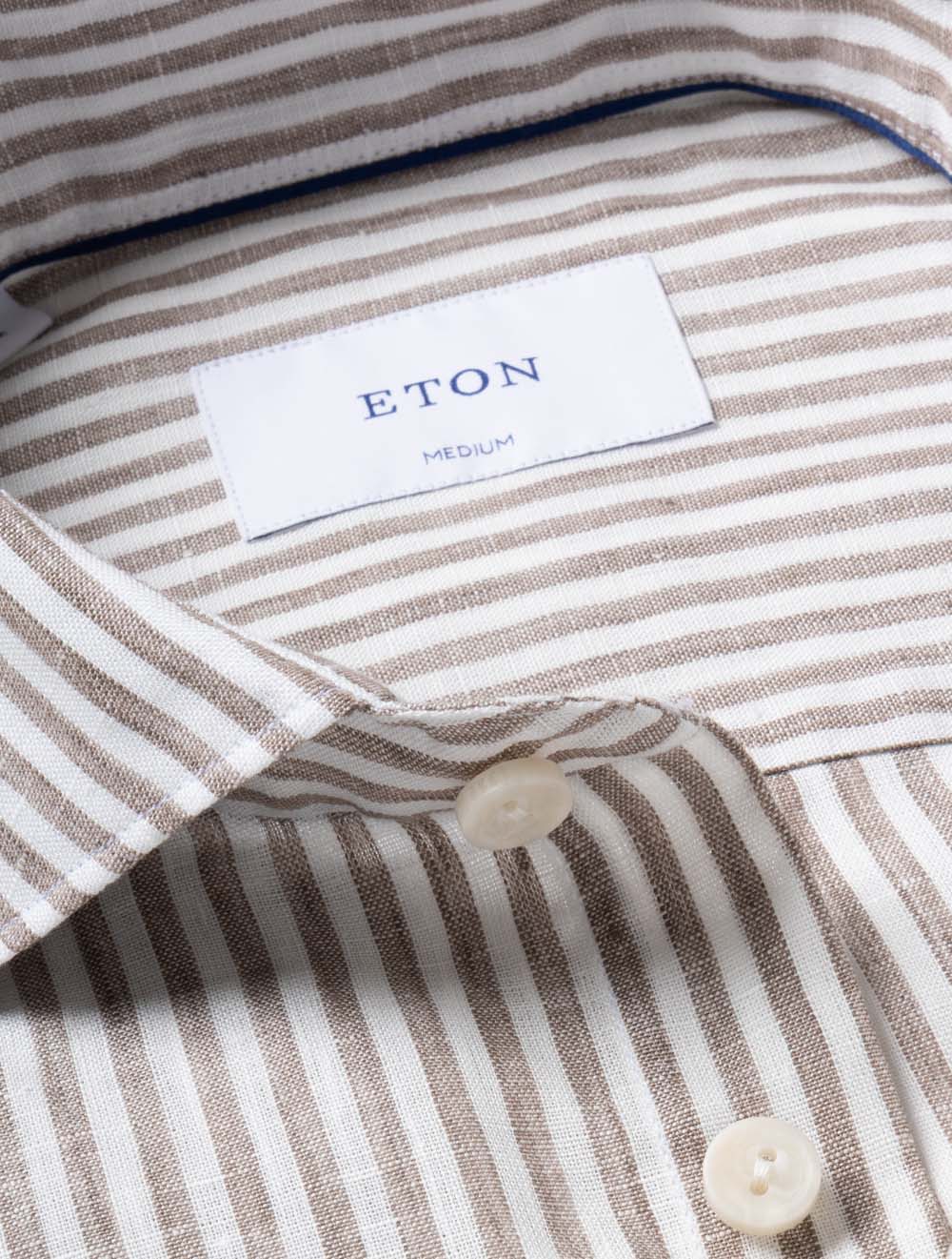 Striped Linen Shirt Brown